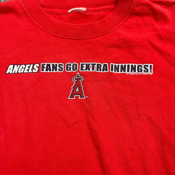 Vintage Los Angeles Angels Men's T Shirt Sz XL Red Short Sleeve MLB Baseball y2k - Picture 1 of 7